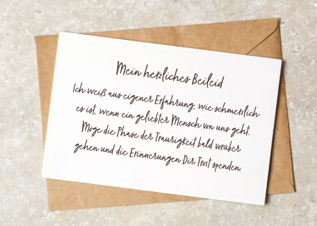 was schreibt man in eine trauerkarte